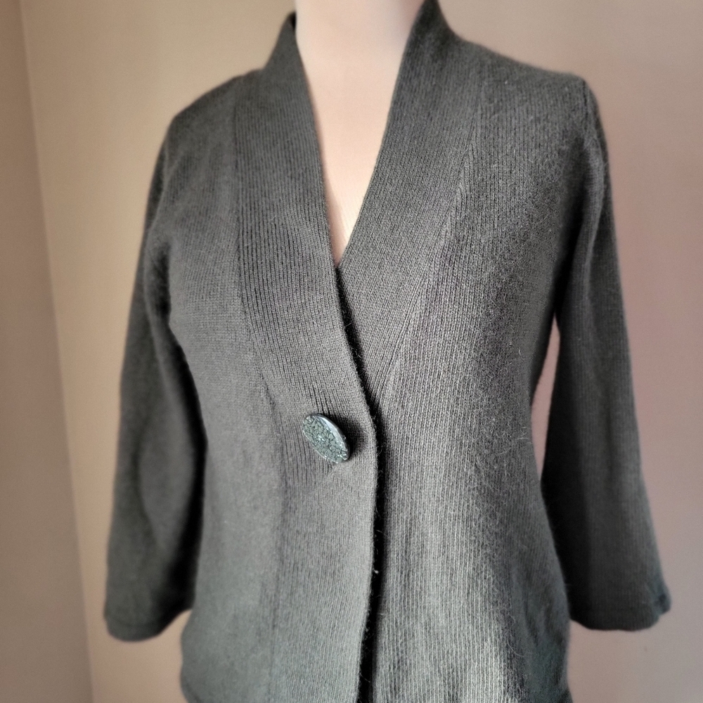 Carole Little Olive Green Single Button Cardigan Women's Size Small - Picture 5 of 10
